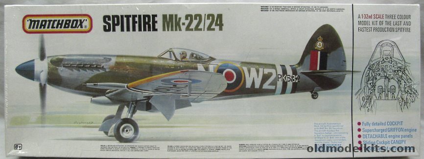 Matchbox 1/32 Spitfire Mk.22 / 24 - RAF or Egyptian Air Forces, PK-501 plastic model kit